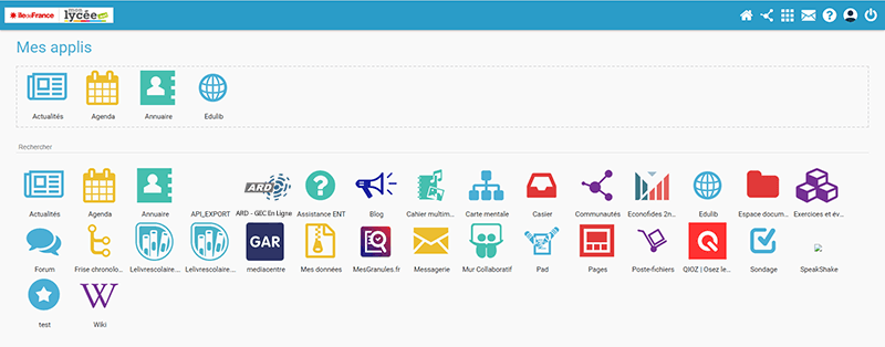 Interface MonLycée.net
